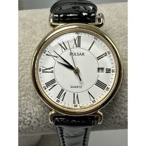 Pulsar V827-0090 New Battery Ladies Watch 26MM 7" Leather Band‎